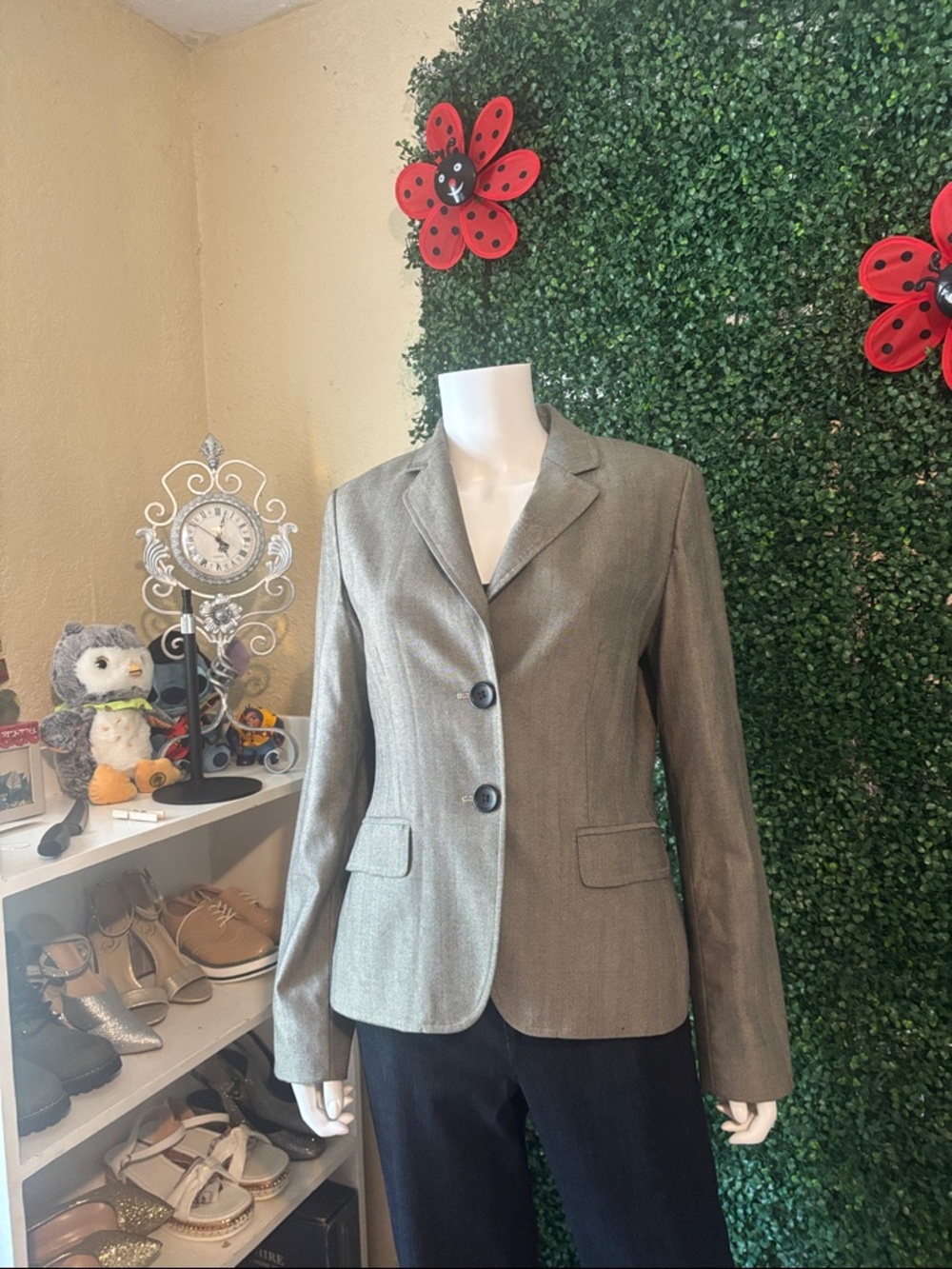 Banana Republic Silver-Gray Women's Blazer Jacket